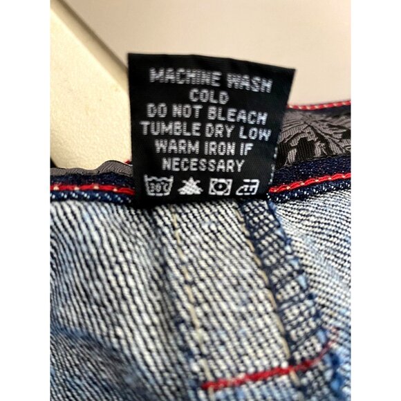 VTG Avirex Jeans Men 40x34 Blue Denim Embroidered Loose Baggy Y2K Hip Hop Skater - Picture 9 of 12